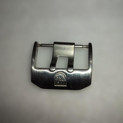 LUMINOX Genuine Leather Belt Buckle 23mm Silver Logo A Used