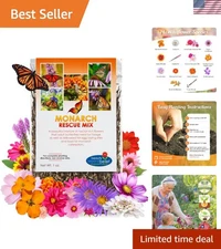 Monarch Butterfly Rescue Wildflower Seed Packet - 1oz, Open-Pollinated Wildfl...