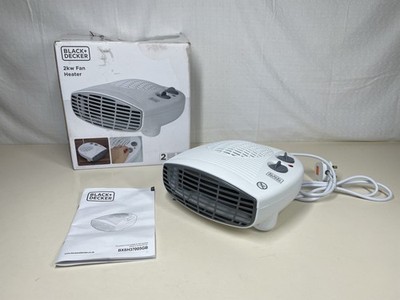 2 kW Heizlüfter 2 Heizstufen einstellbar Thermostat tragbar weiß BLACK+DECKER