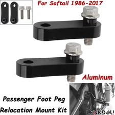 2XAluminum Passenger Foot Peg Relocation For Harley Softail FXST FLST 1986-2017