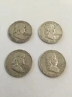 Franklin Silver Half Dollar Lot of 4: 1953 1954 1962 1963
