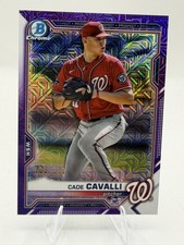 2021 Bowman - Chrome Prospects Cade Cavalli #BCP-99 Purple Mojo Refractor...