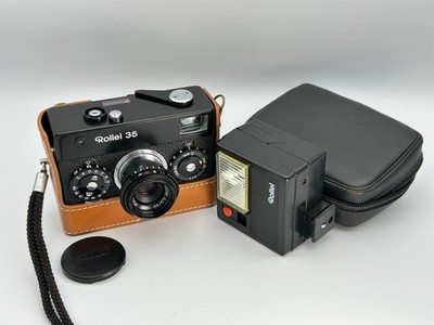 CLA'd [ Top MINT w/Case + Strap ] Rollei 35 Black 35mm MF Film