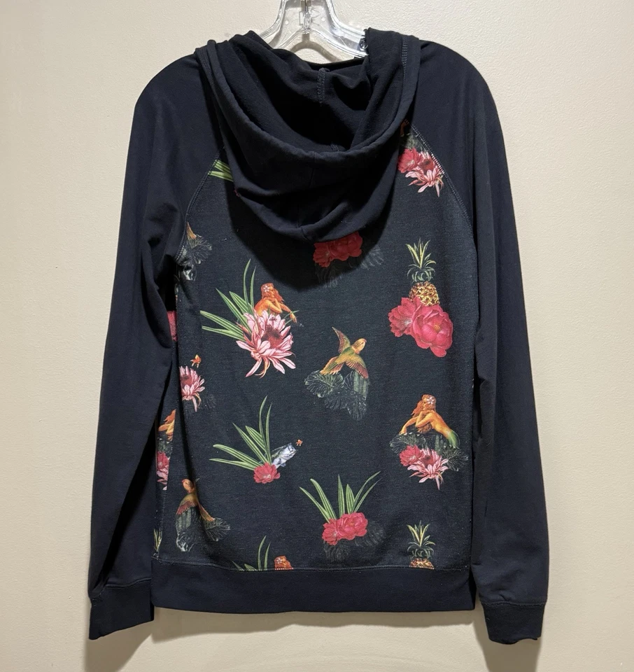 On The Byas Sirena Gráfico Sudadera con Capucha Floral Arte Tropical Pullover Sudadera Hombres S Foto 4 de 4