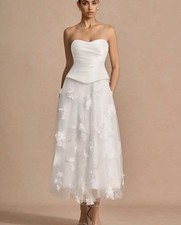 Azazie Jovette Strapless Appliqué Dress NWT