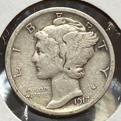 1917 Mercury Dime Nice Original XF CHRC