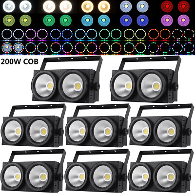 8PCS 200W COB LED Par Light DMX RGBW Stage Audience Blinder Light Wedding Party