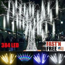 384 LED Lights 8 Tubes Meteor Shower Rain Tree String Light Garden Party Outdoor