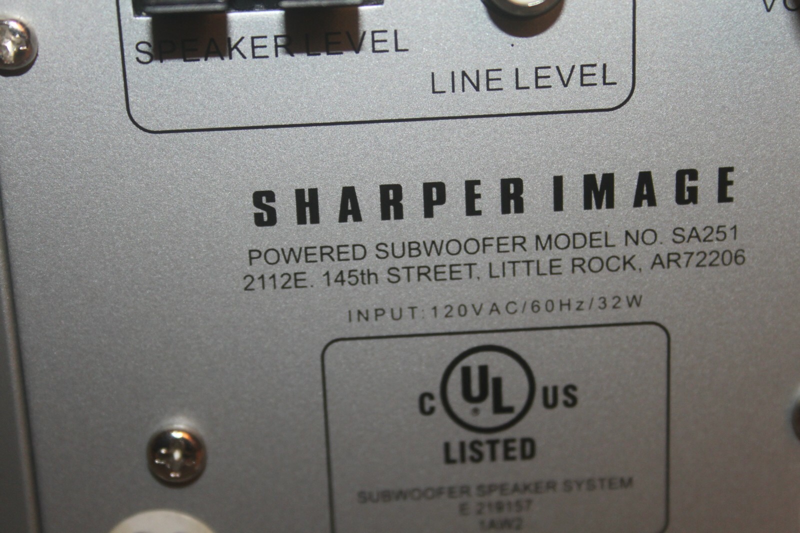 sharper image powered subwoofer