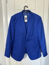 WANGYUE Suits for Men Size Medium Royal Blue 3 Pieces
