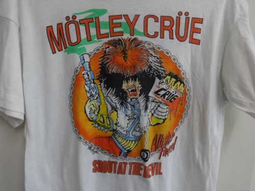 Camiseta de colección 1983 Motley Crue Shout At The Devil Tour para hombre punto único EE. UU. - Imagen 2 de 7