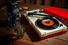 ANABAS audio GP-N3R Nostalgic Portable Vinyl Records Player F/S