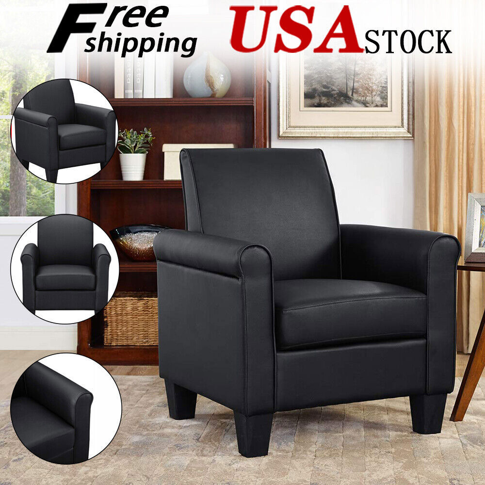 Faux leather chairs living room