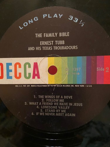 Ernest Tubb & Texas Troubadours - The Family Bible Decca LP DL 3497 1963 - Picture 8 of 11