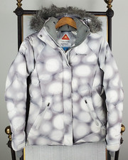 Columbia Size Small Womens Duck Down Hooded Winter Jacket Coat Omniheat White