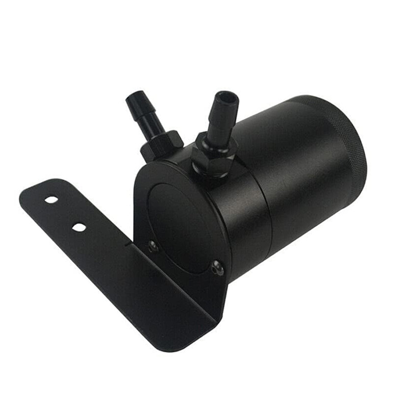 1 Set Car Auto Oil Catch Can Baffled Oil Separator Tank 2 Port With Hose Part