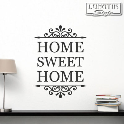 Wandtattoo Home Sweet Home Schriftzug mit Ornament - WS88