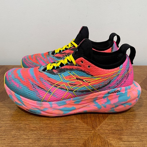 ASICS Gel Nimbus 25 Shoes Womens 8 Aquarium Pink Vibrant Yellow Sneaker 1012B586 - 第 1/17 張圖片