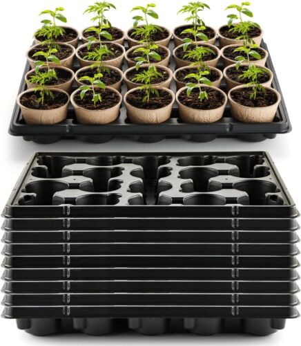 New-20 Cell Plant Trays for Carrying 3 inch Round Nursery Pots, Sturdy Plastic T