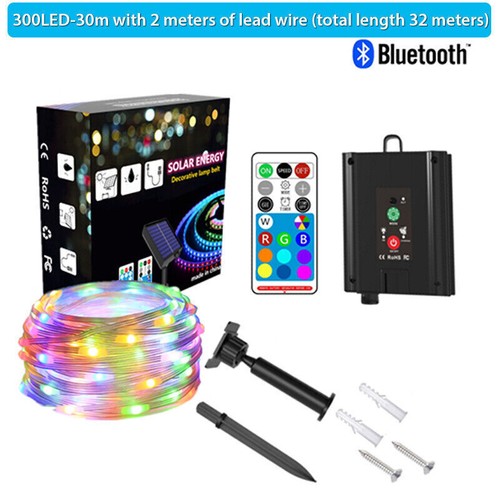 Outdoor Solar LED Strip Lights Music Sync Bluetooth RGB Room Light with Remote - Picture 13 of 13