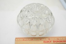 France Vtg 4 1/2 19-Hole Pressed Glass Floral Frog Flower Arrangement Large B1