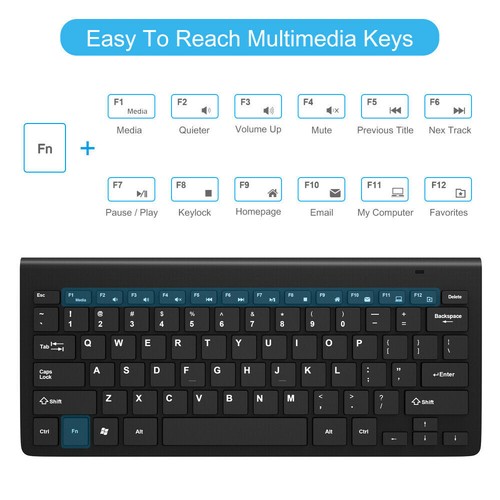 Mini Wireless Keyboard And Mouse Set Waterproof 2.4G For Laptop PC Computer - Picture 20 of 37