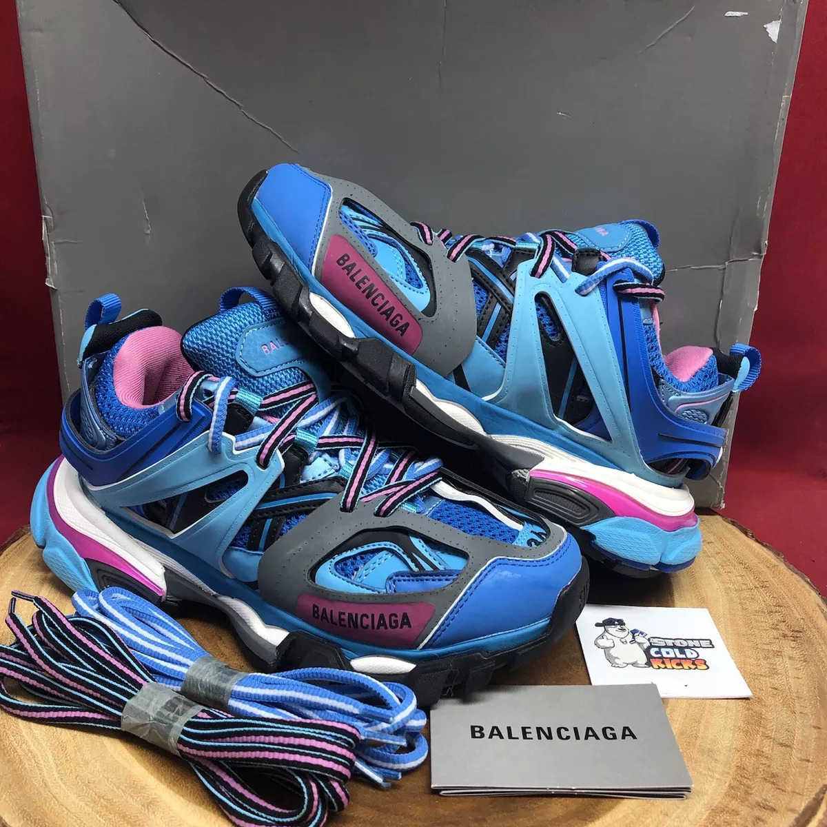 BALENCIAGA Track Trainer Blue 542436 Size 6W/4.5M Runner Trainer |