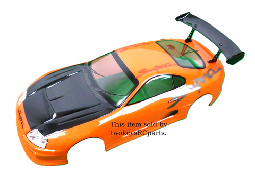 1:10 RC Painted Lexan Body Shell - Toyota Supra -Orange. 258mm x 200mm - Picture 2 of 10