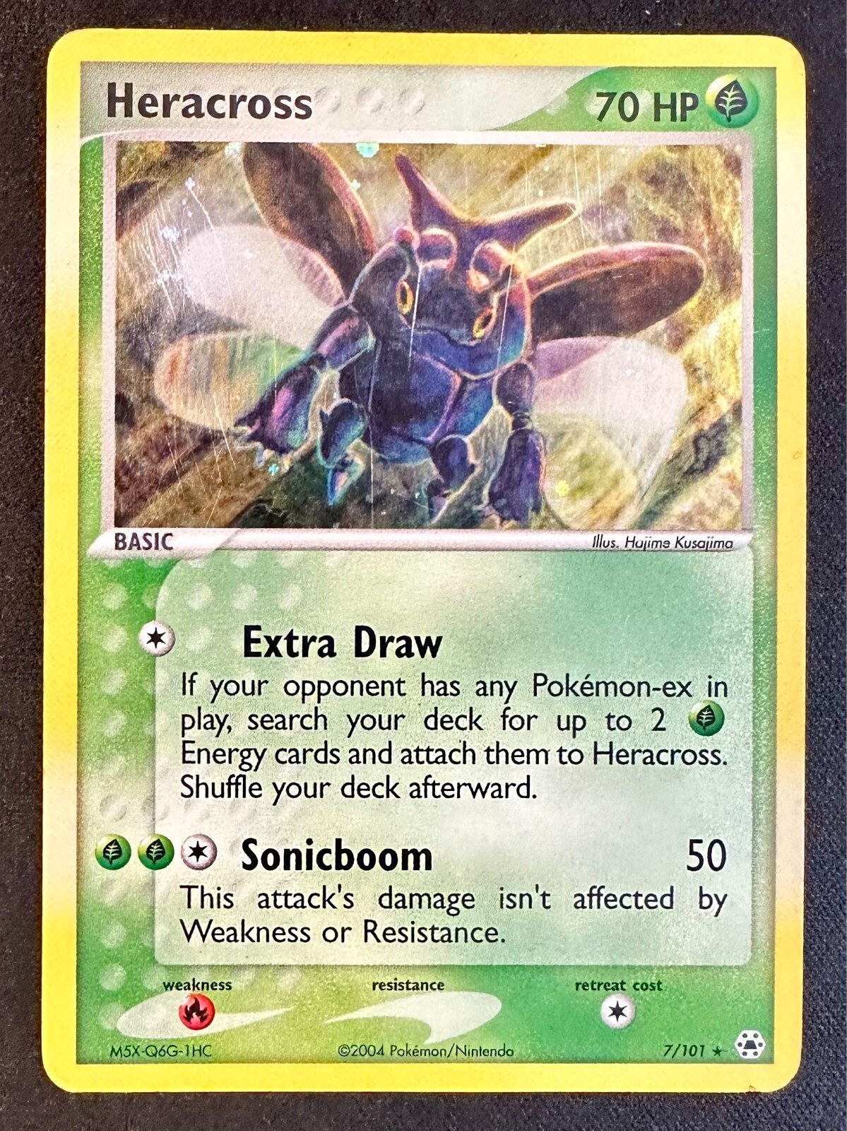 Heracross 7/101 2004 EX Hidden Legends Pokemon Card Holo Rare - Mp
