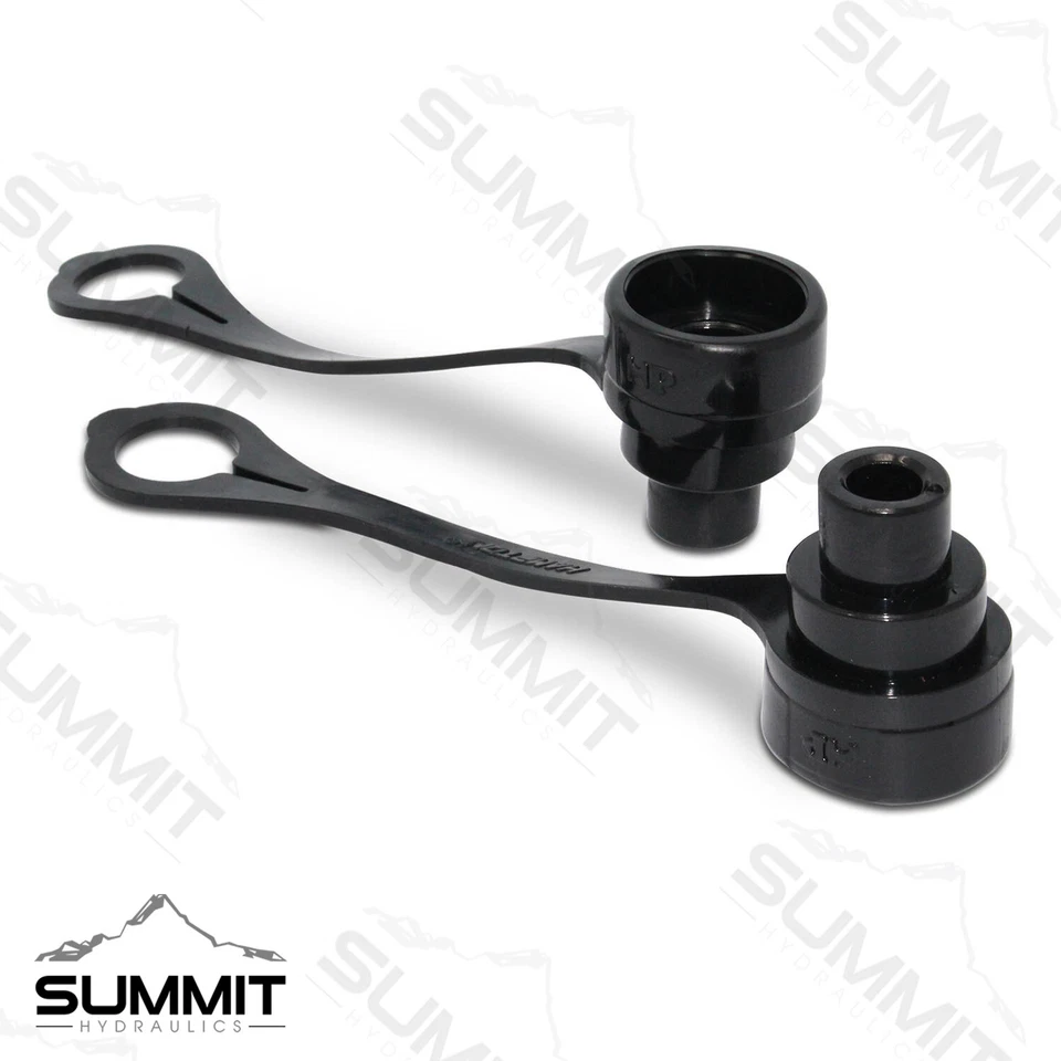 SUMMIT HYDRAULICS 3/8" Hydraulic Male Dust Cap and Female Plug Cover, Set, Black, Enerpac C-604