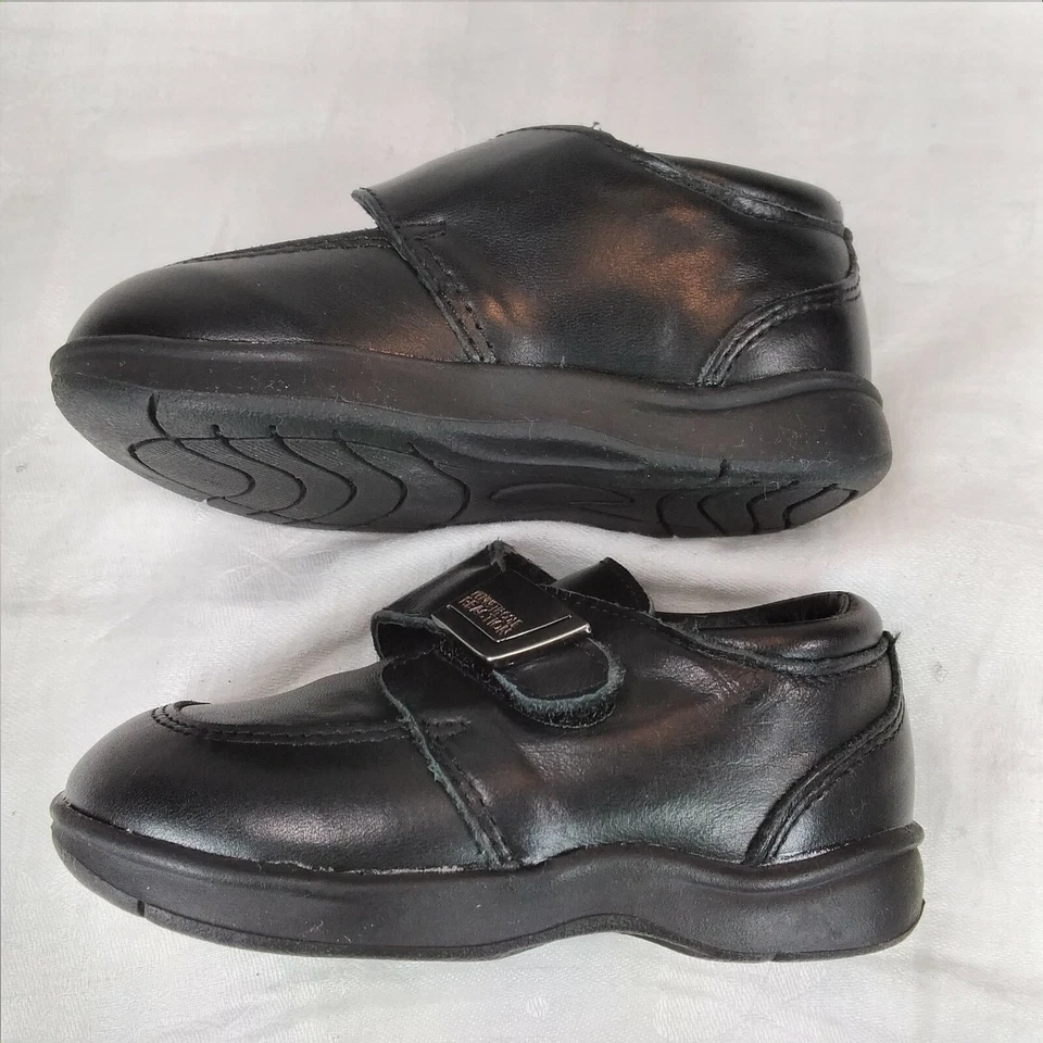 Kenneth Cole Reaction Black Leather SHOES Toddler Boys Size 5M Monk Strap Dress - Image 2 of 4
