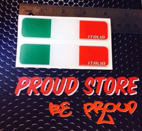 Italy Italia Proud Flag Domed Decal Emblem Car Flexible 3D 4"x1"Set of 2 Sticker - Imagen 2 de 6