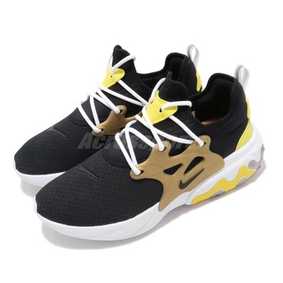 Nike React Presto Black Yellow Brutal Honey Mens Running Shoes AV2605-001 | eBay