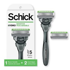 Schick Hydro Sensitive 5 Blade 1 Razor 2 Cartridges edge shave gel 7oz
