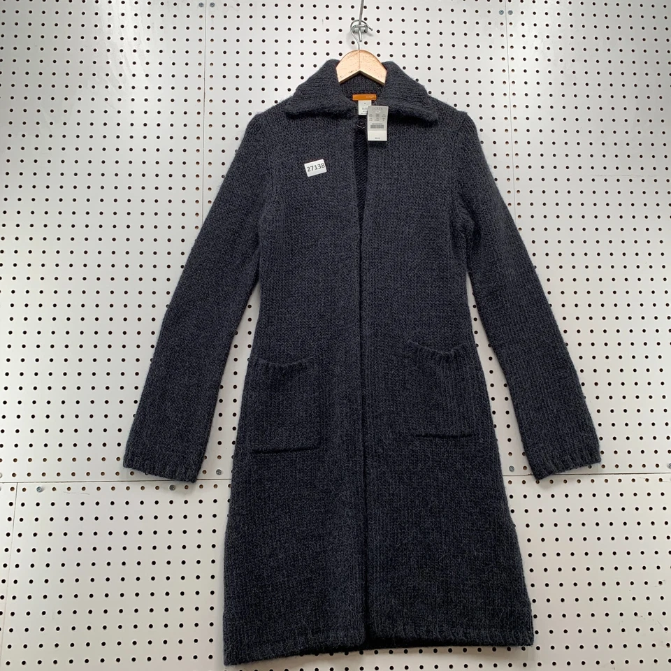 NUEVO J Abrigo Mujer Mediano Mezcla Alpaca Gancho y Ojo Gris Se Ajusta a 17x40 Nuevo con Etiquetas $100 Foto 3 de 4