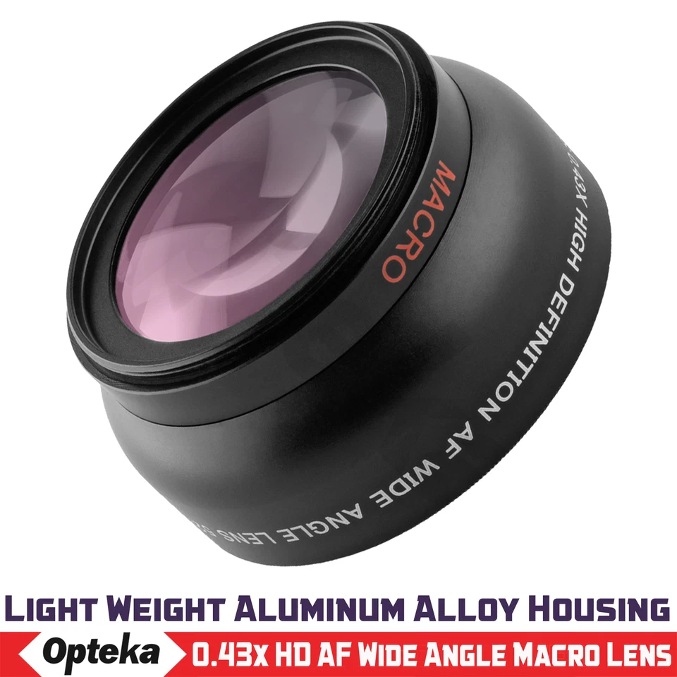 Opteka 0.43x Wide Angle Macro Lens for Canon EF-M 55-200mm, Canon RF 35mm f/1.8 - Image 2 of 4