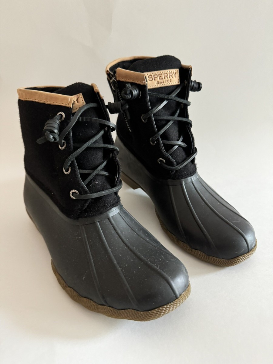 Clearance Sperry Leather Boots Sperry Saltwater Rain Boot Black