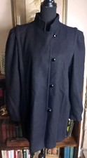 Vintage New York Girl Women's 13, Black Wool Coat USA Union Made