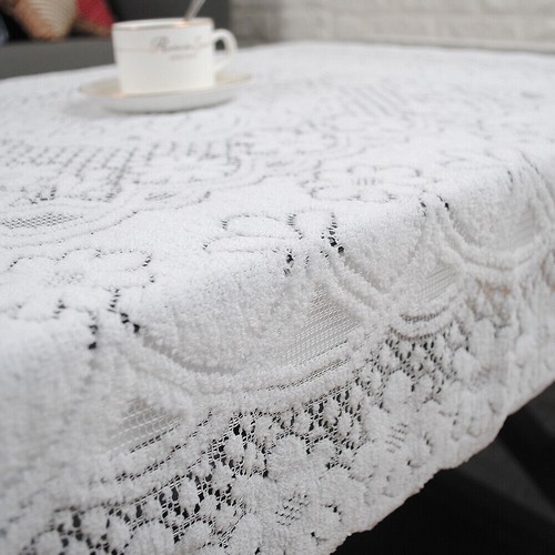 Vintage Embroidered Lace Tablecloth Dining Table Cloth Doily Wedding Home Decor - Picture 34 of 57