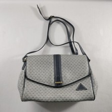 Vtg Liz Claiborne 1984 Genuine Leather Purse Handbag Shoulder Bag Gray