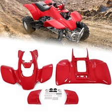 For Honda TRX 400EX TRX400EX 1999-2004 Red ABS Front+Rear Fender #11743-12