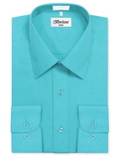 Berlioni Italy Kids Boys Long Sleeve Turquoise Button Up Dress Shirt Size 4