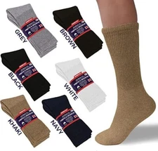 5~20 Dozens Wholesale Men Women Diabetic Crew Socks Khaki Size 9-11 10-13 13-15