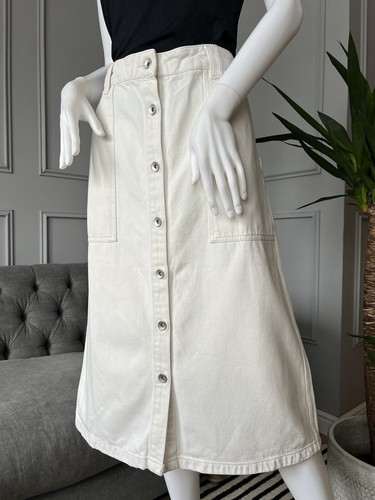 Jigsaw Women Skirt Denim Midi Ecru Size 14 RRP £85 - Picture 5 of 9