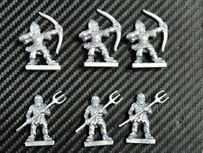 LIONHEART 3-Silver Peasants 3-Archers Vintage 1997 Parts Game Pieces Replacement