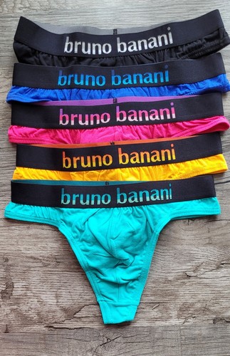 BRUNO BANANI Herren Strings Tanga Unterhosen Schlüpfer bunt schwarz 5Stück Gr.S