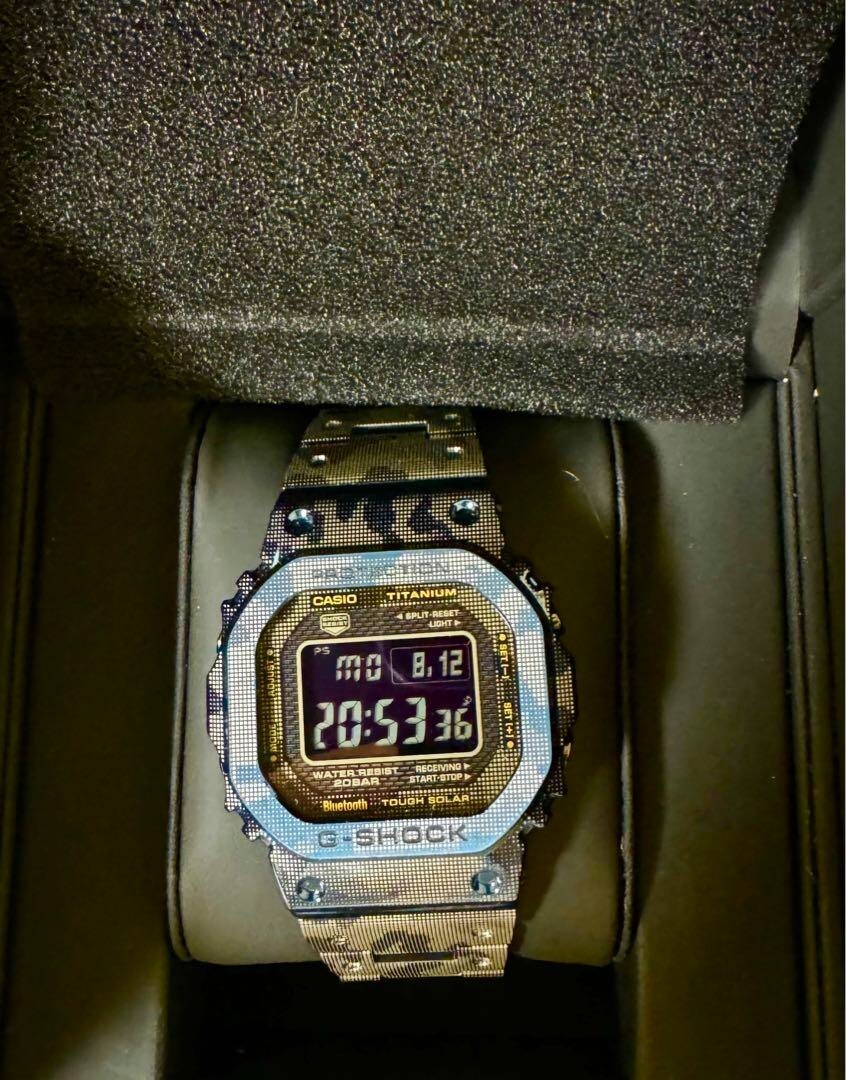 Casio G-Shock GMW-B5000TCF-2 Brand New Titanium Square Blue Camo