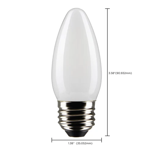 Pack 5.5W =60W B11 LED Torpedo Frosted 120V Medium E26 Dimmable 2700K Warm White - Picture 2 of 9