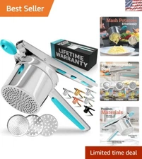 Versatile 3-Disc Potato Ricer - 15oz Stainless Steel Tool for All Texture Needs