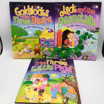 Kids Books Lot of 3 Hardcover Books Three Little Pigs Goldilocks Jack Beanstalk